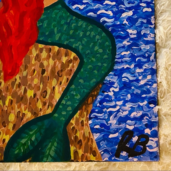 Original Art-The Little Mermaid-Acrylic on Canvas - Picture 7 of 7